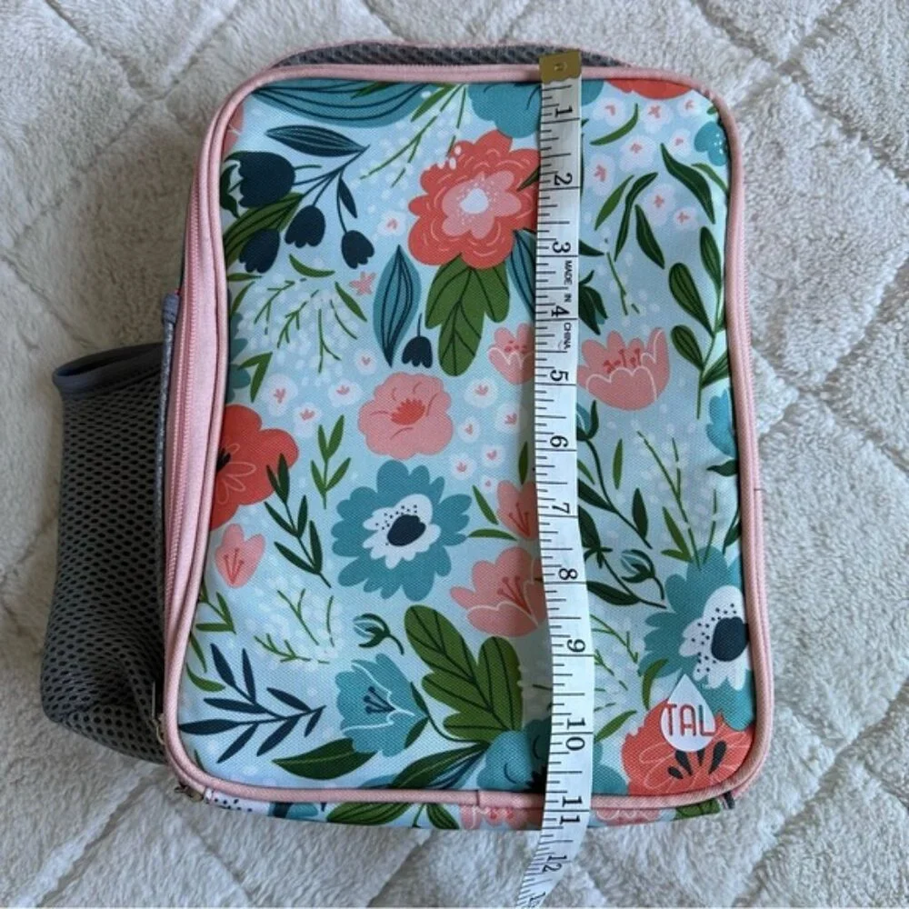 Tal | Blue & Coral Insulated Lunch Box with Hydration Pocket | Kids Lunchbag